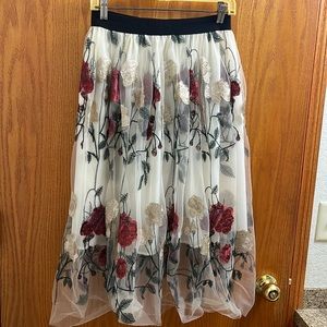 Chicwish maxi skirt. Lace with satin slip attached underneath.